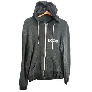 Chive Hoodie Mens Large Gray KCCO Hooded Full Zip Long Sleeve Sweatshirt